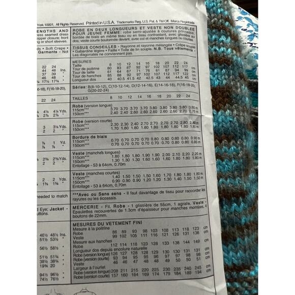 McCalls 8297 Sewing pattern dress fit and flare cropped blazer size 14 16 18 - Picture 5 of 6